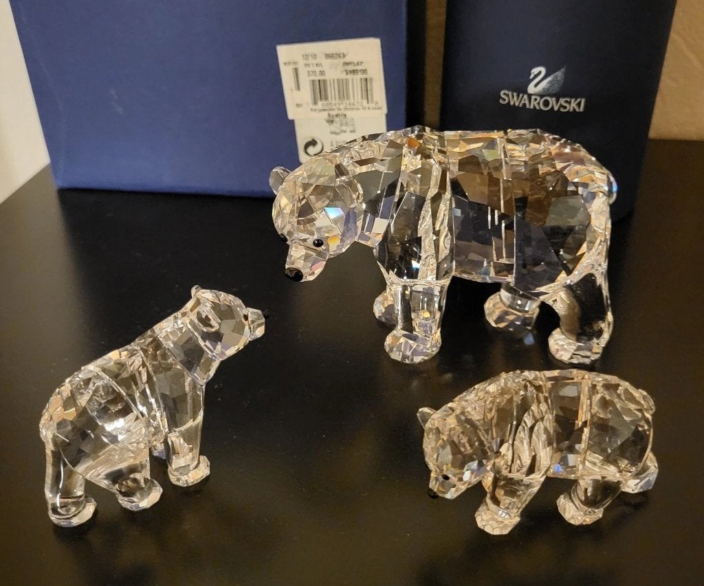 Swarovski Beer moeder & Jongen incl. doos & certificaat, Ophalen of Verzenden, Nieuw, Figuurtje