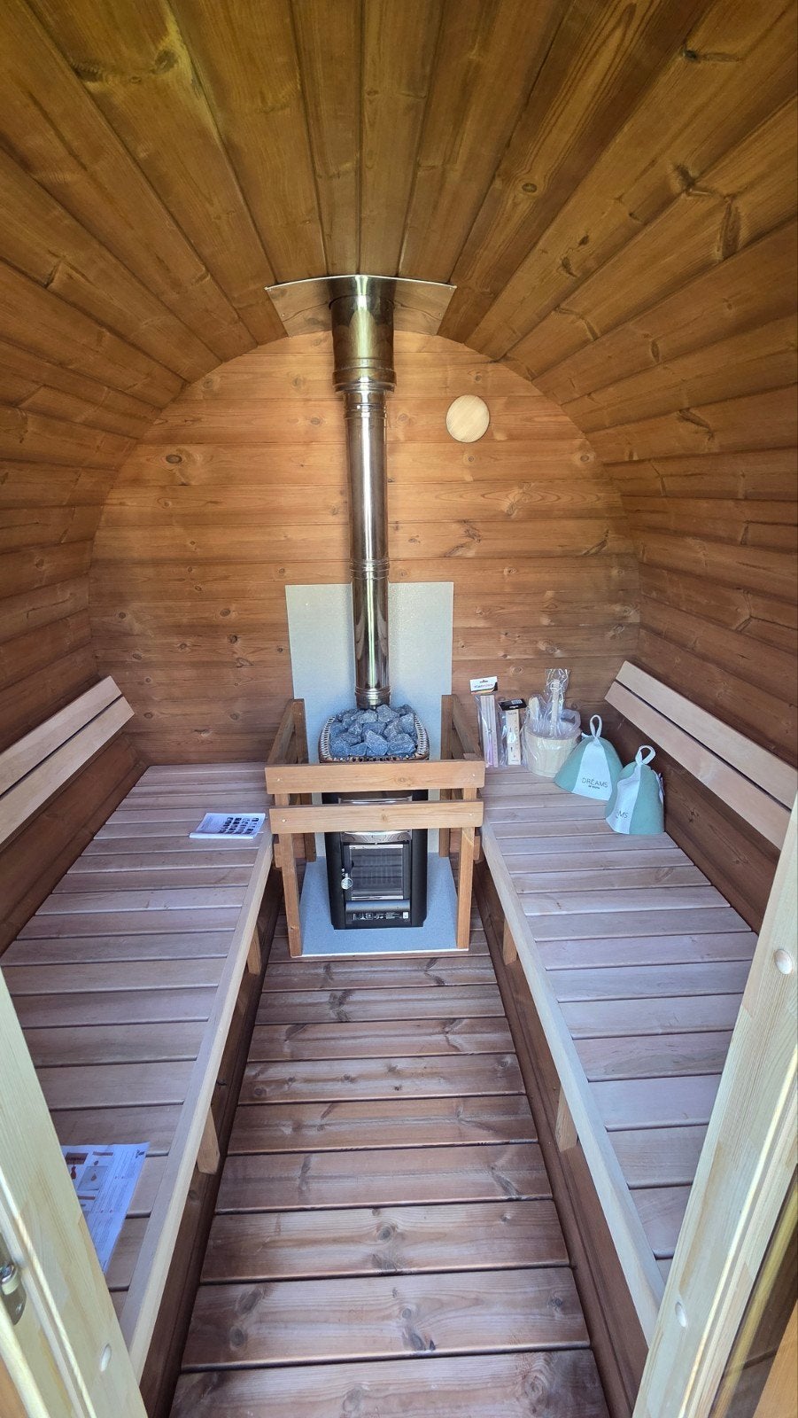 2,5M Barrel Sauna Gratis Levering en Plaatsing - 10% KORTING, Ophalen of Verzenden, Nieuw, Fins of Traditioneel, Complete sauna