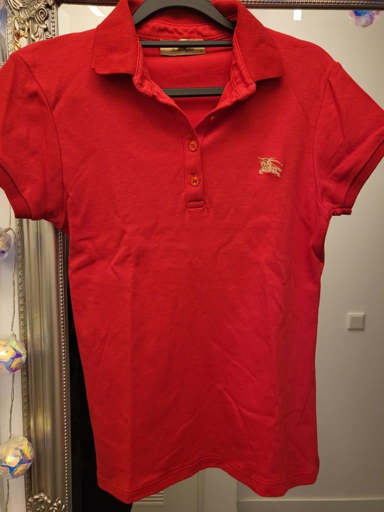 Rode Burberry polo shirt, Ophalen of Verzenden, Zo goed als nieuw, Rood, Korte mouw