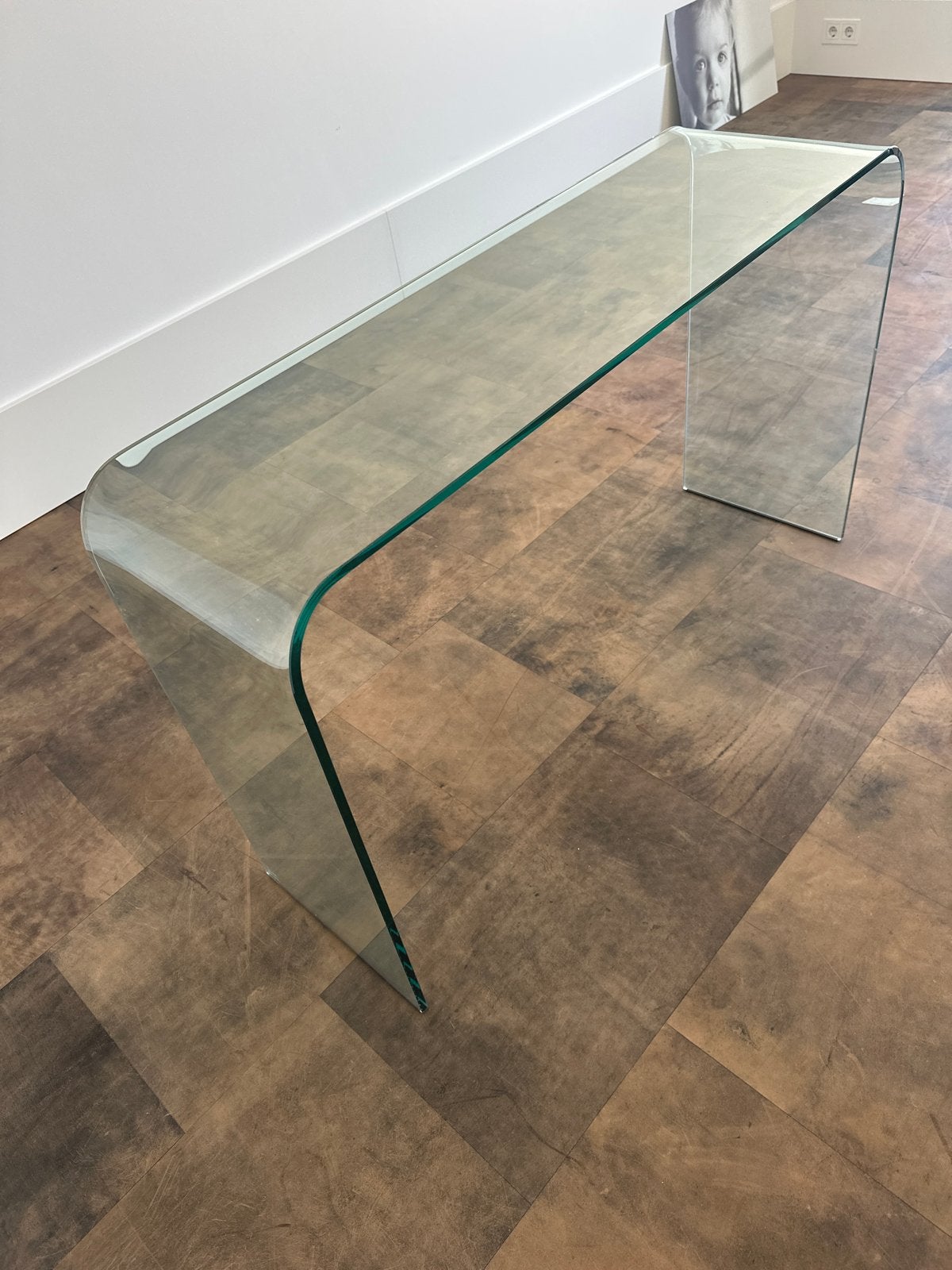 Glazen console tafel / sidetable, Ophalen, 75 cm of meer, 60 cm of meer, Rechthoekig