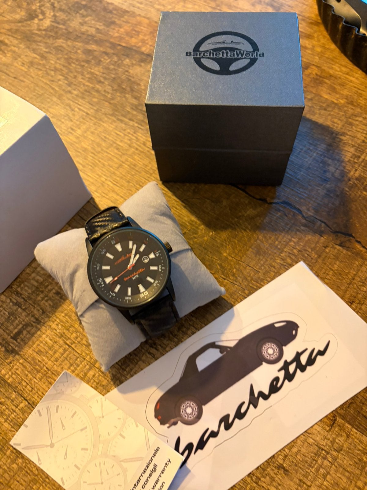 Mooi collectors item fiat barchetta horloge, Overige merken, Leer, Polshorloge, Nieuw
