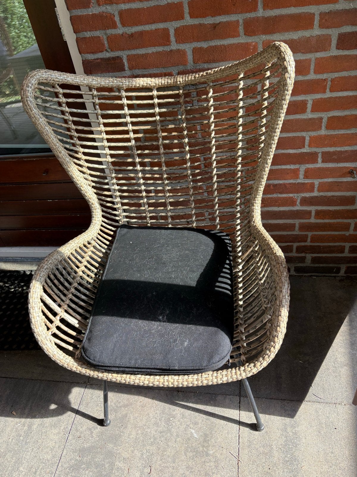 Comfortabele rotan stoel met kussen, Ophalen, Gebruikt, Overige kleuren, Riet of Rotan