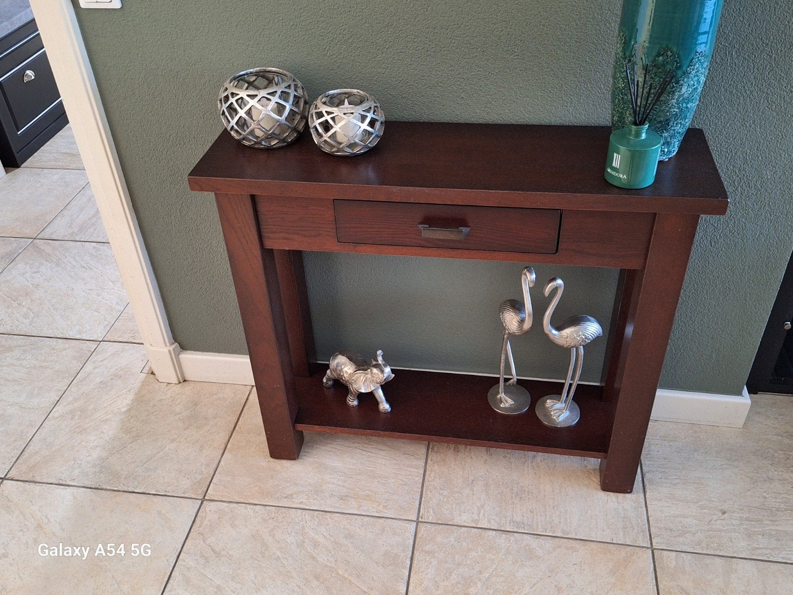 Stijlvolle houten sidetable met lade, Ophalen, Gebruikt, Klassiek, 75 cm of meer