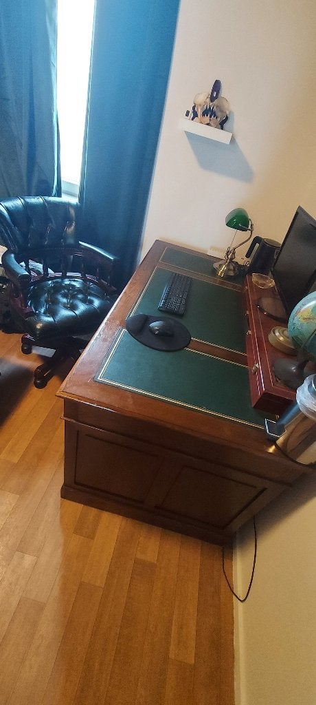 Klassiek Engels bureau van eikenhout met bureaustoel, Ophalen