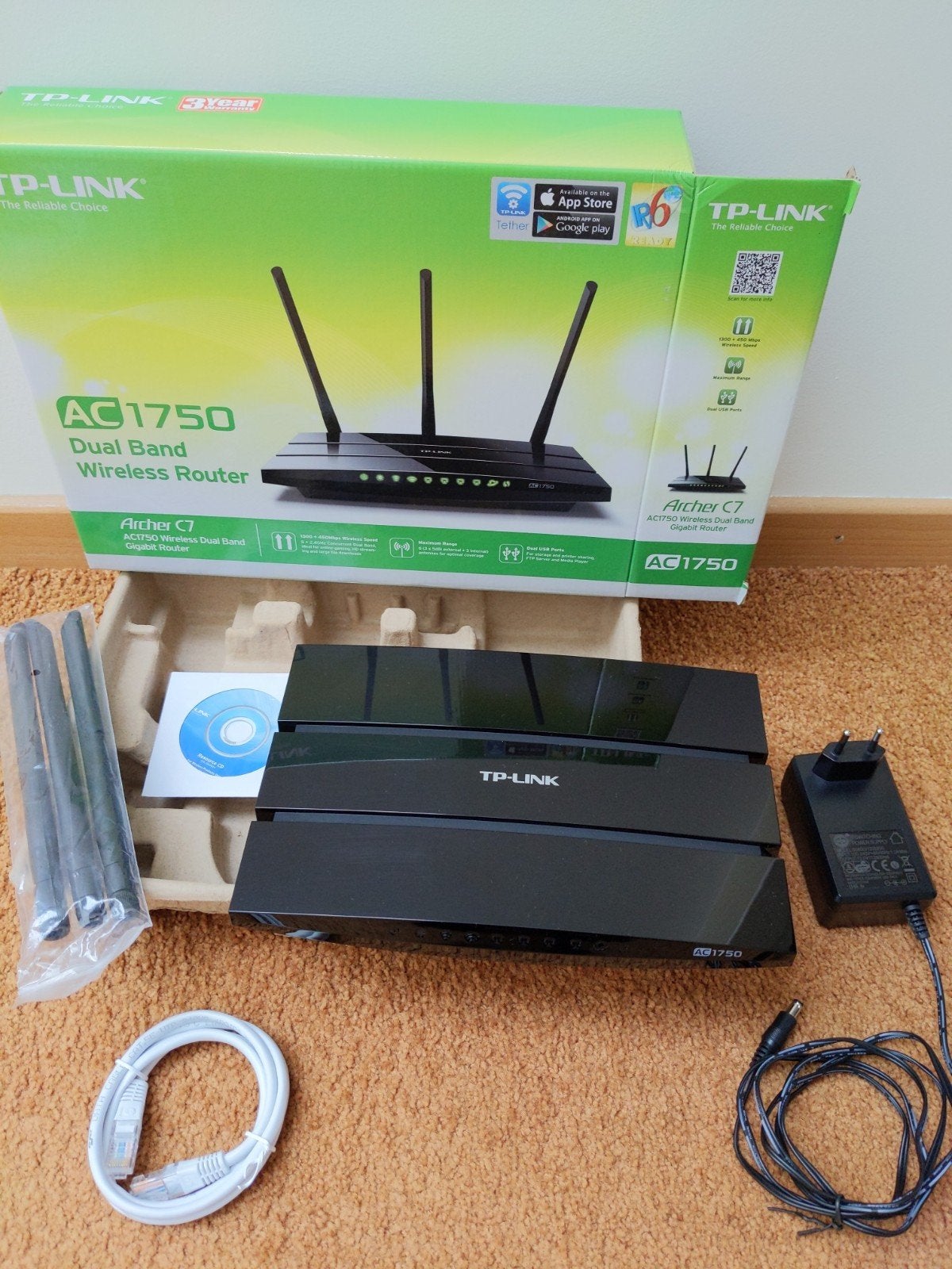 TP-Link AC1750 Archer C7 Gigabit Dual-Band Router, Computers en Software, Ophalen of Verzenden, Zo goed als nieuw, Router, TP-Link