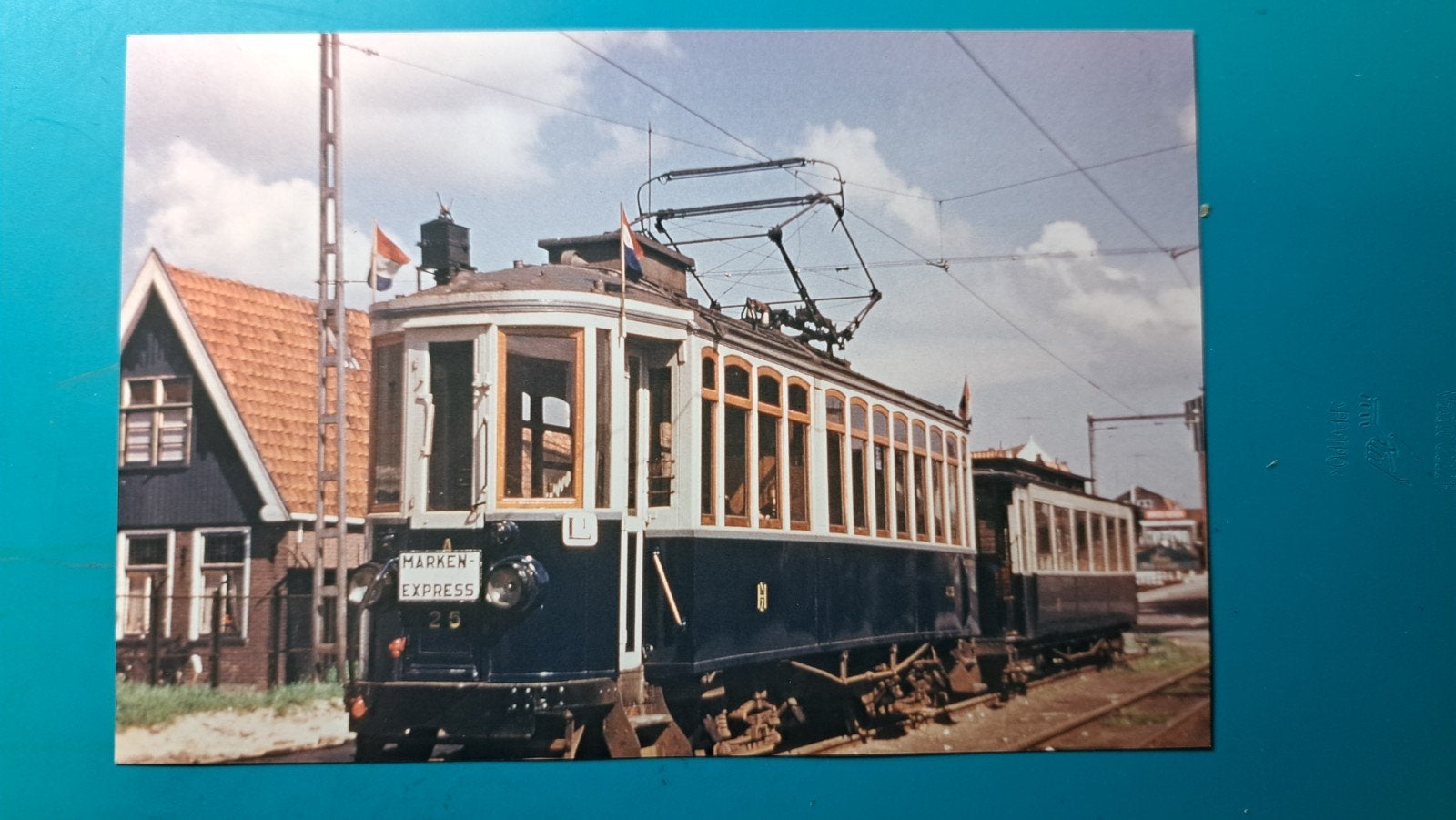 Tram NZH Markenexpres Volendam foto, Ophalen of Verzenden, Zo goed als nieuw, Tram, Kaart of Prent