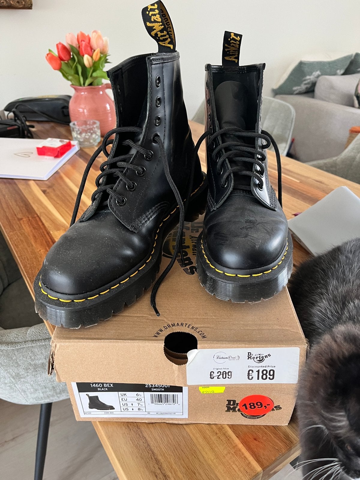Dr. Martens zgan. 1x gedragen, Ophalen, Zo goed als nieuw, Zwart