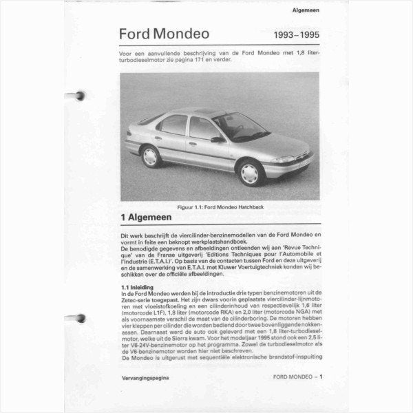 Ford Mondeo Vraagbaak losbladig 1993-1995 #1 Nederlands, Ophalen of Verzenden, Gelezen, Ford