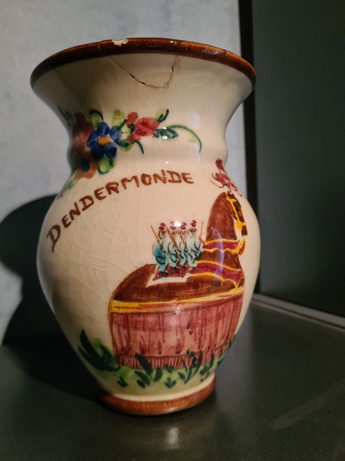 Oud vaasje, 18 cm hoog, Ophalen of Verzenden