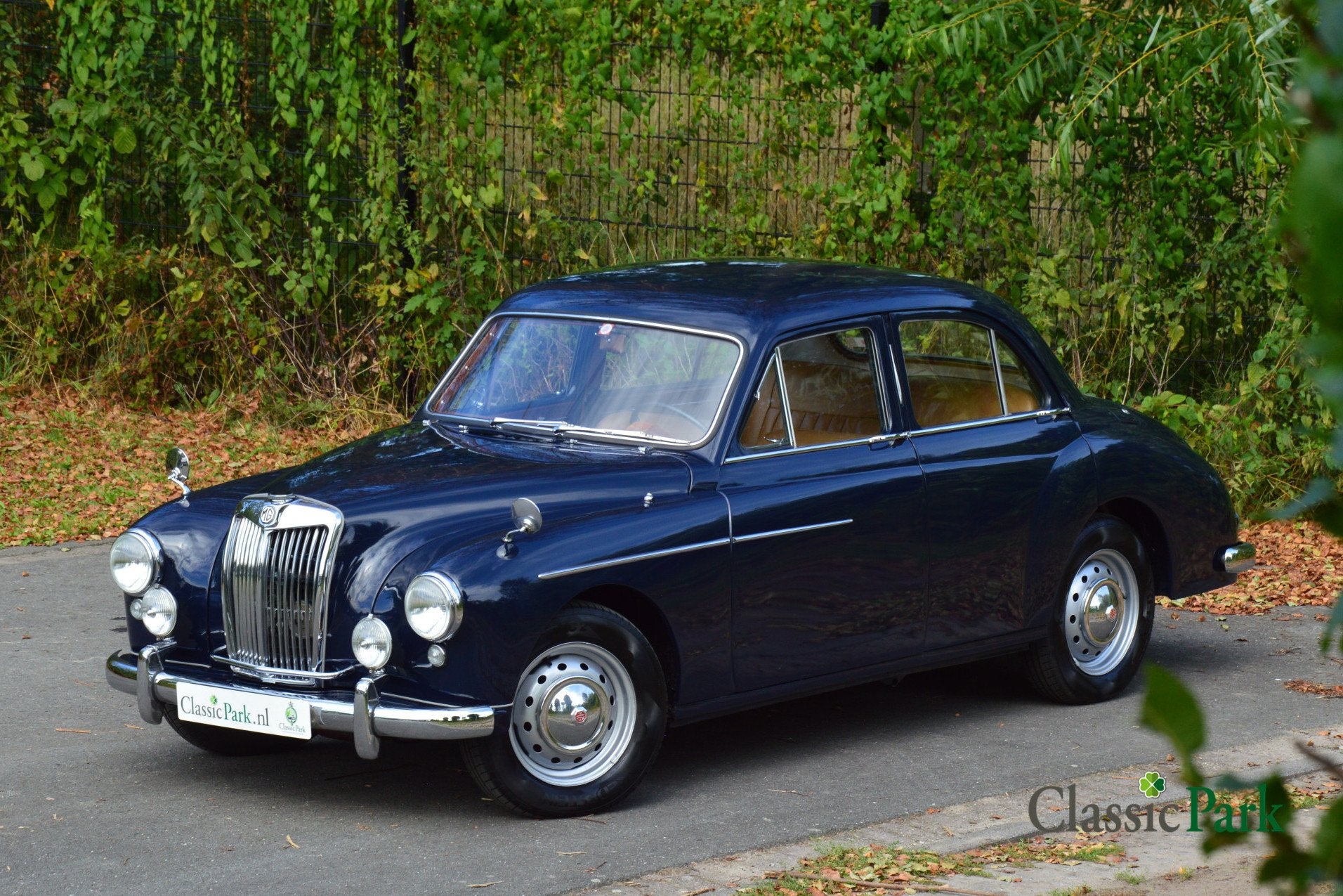 MG Magnette Saloon (bj 1958), Lederen bekleding, Achterwielaandrijving, Blauw, Leder
