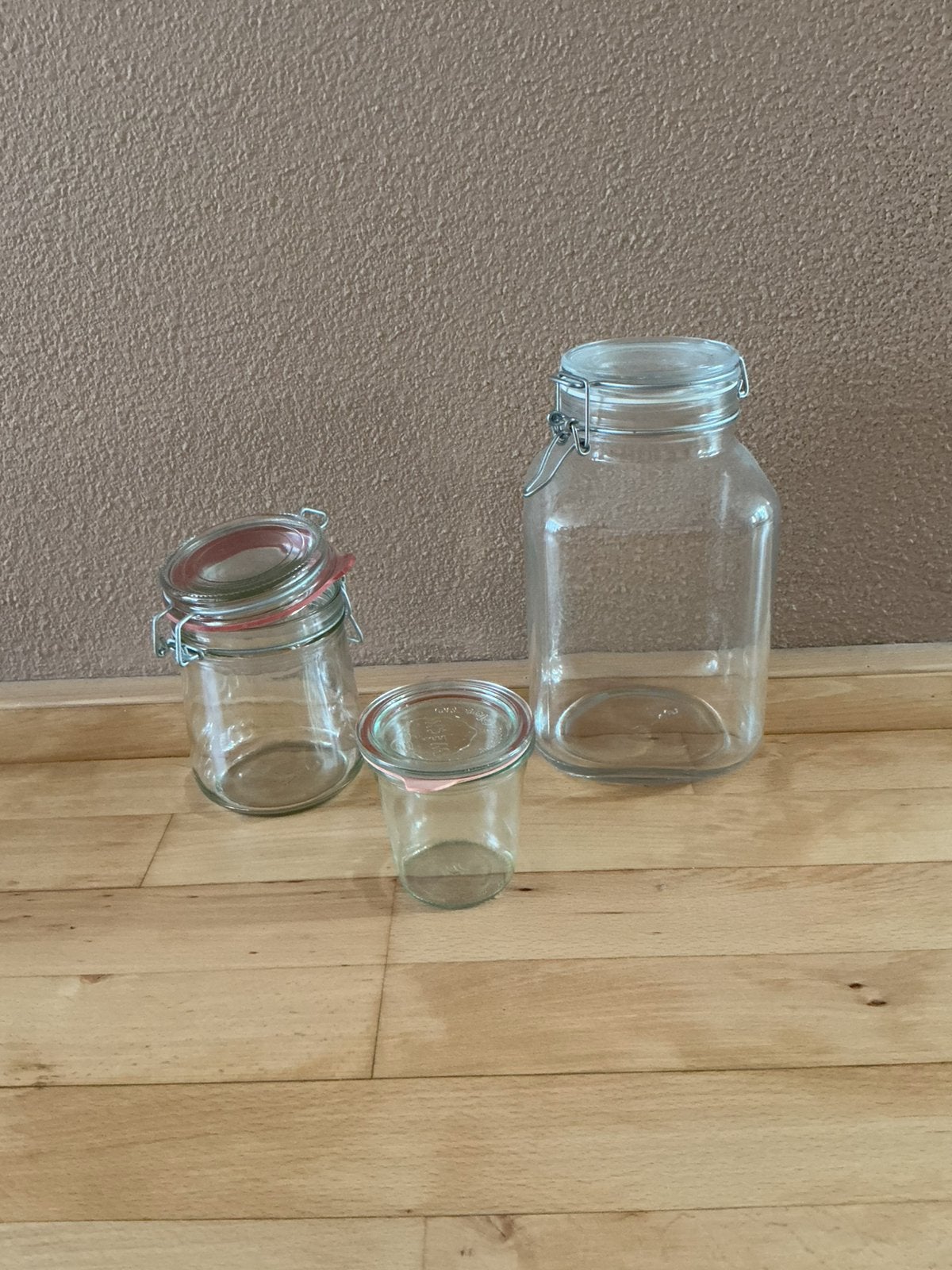 Weckpotten 3 stuks, Ophalen, Glas of Glazen, Overige stijlen, Glas