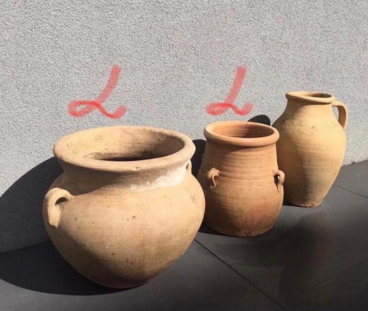 Prachtige antieke terracotta potten kruiken grote tuinvazen, Ophalen, Gebruikt, Rond, Binnen