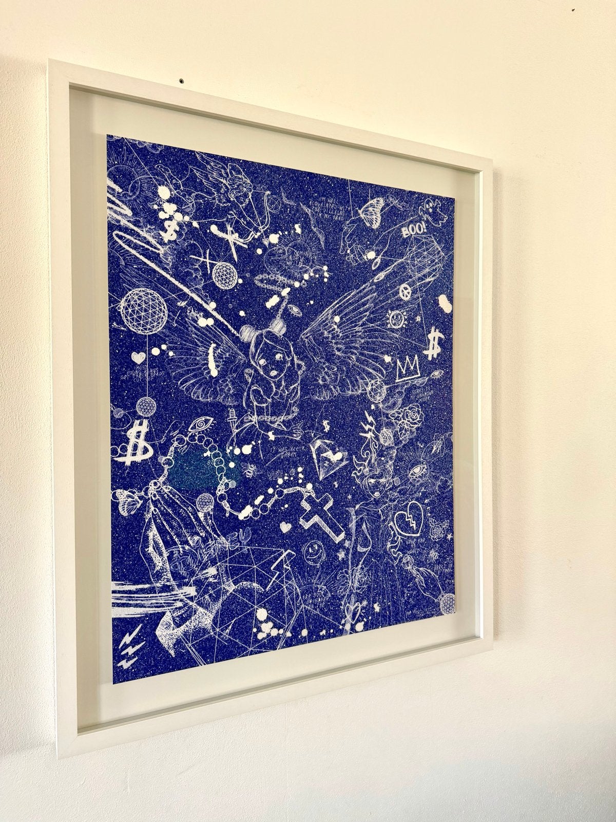 JOSEPH KLIBANSKY Villains in my Head - Ultramarine, Diamond, Ophalen, Overig onderwerp, Papier/karton, Gemengde techniek
