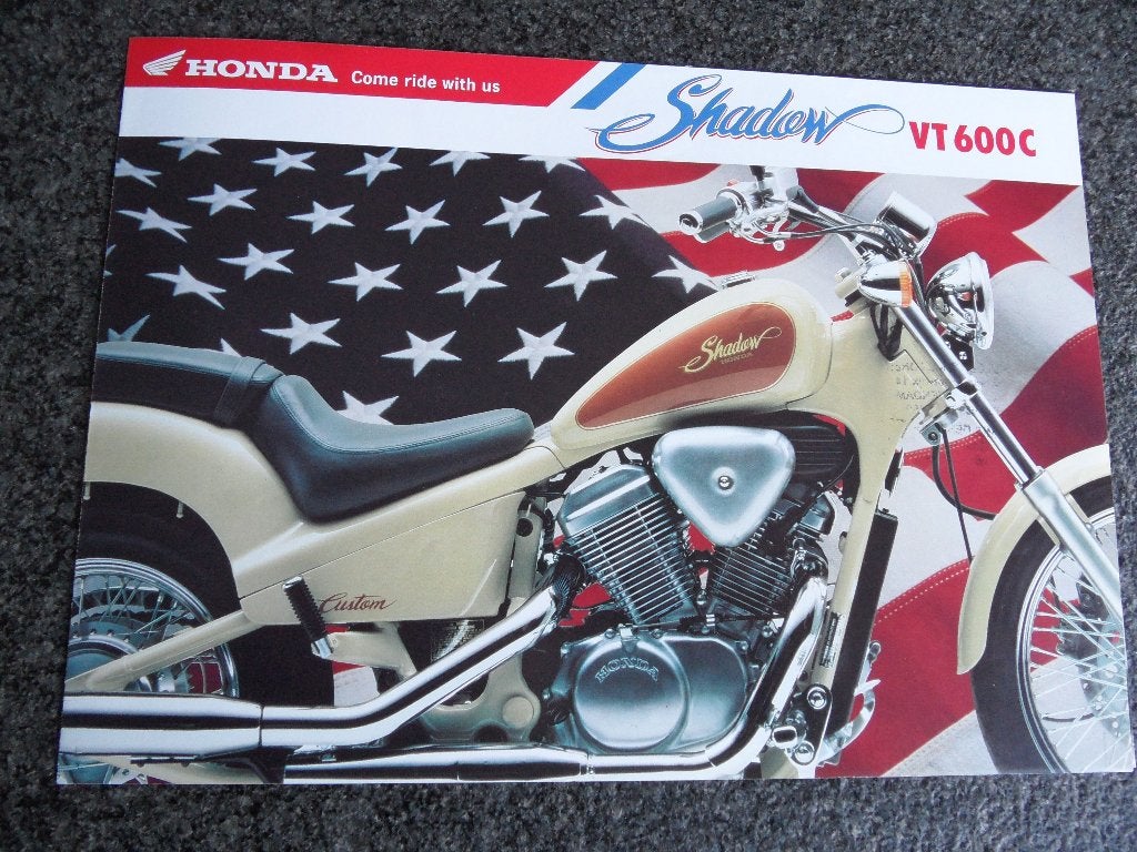 Honda Shadow VT600C oldtimermotor 1991 folder, Verzenden, Zo goed als nieuw, Motoren