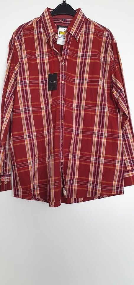 nieuw geruit rood heren overhemd mt xxl/ 45/46, Tailor & Son, Ophalen of Verzenden, Zo goed als nieuw, Overige halswijdtes