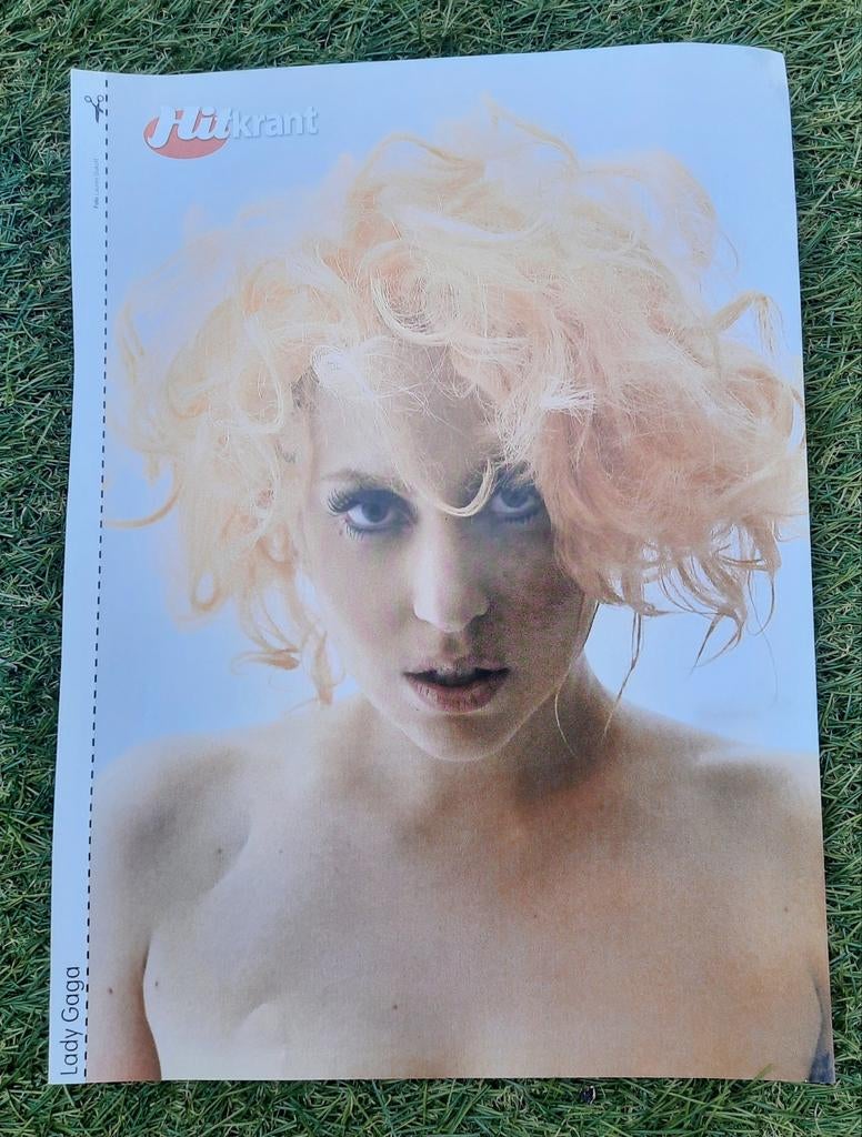 Poster A4 Hitkrant 2009 Lady GaGa / Ruben Nicolai, A4 of kleiner, Ophalen of Verzenden, Muziek, Rechthoekig Staand