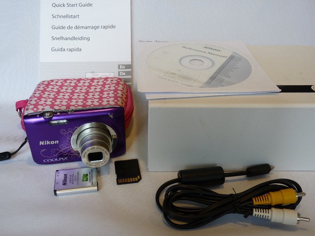 Nikon Coolpix S2600, Nikkor 5x wide, accu, SD, videokabel, Full HD, Canon, Zo goed als nieuw, Geheugenkaart