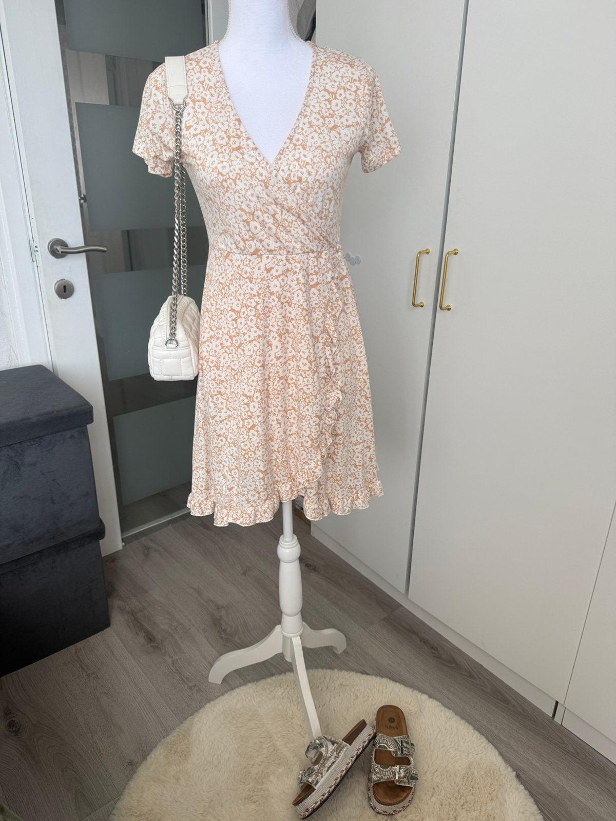 House Brand jurk L + Bershka tas + sandalen 37, Wit, Maat 42/44 (L), Ophalen of Verzenden, Zo goed als nieuw
