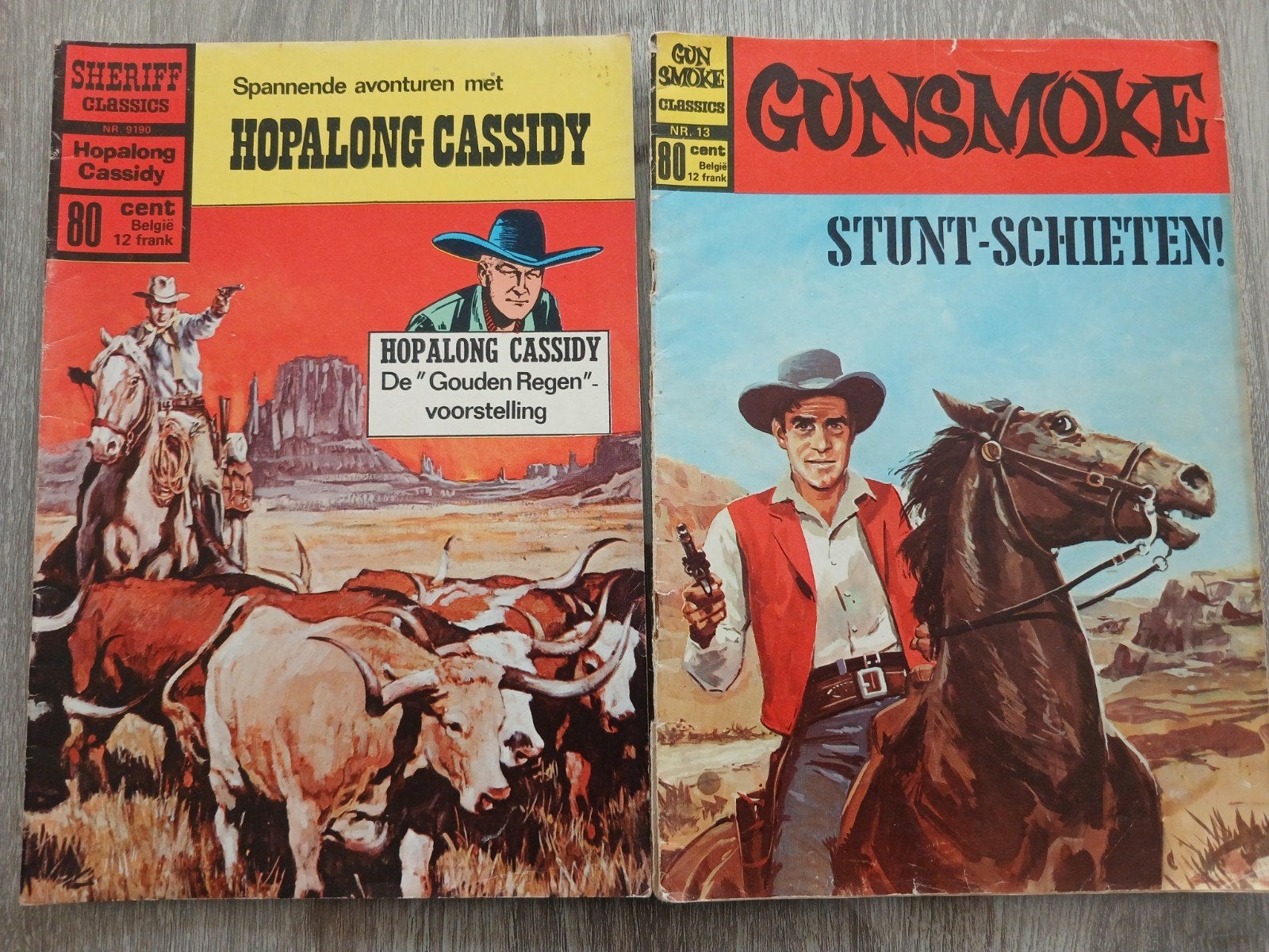 Hopalong Cassidy & Gunsmoke stripboeken - 2 stuks, Boeken, Stripboeken, Ophalen of Verzenden