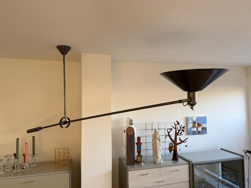 Originele Anvia hengellamp Hoogervorst jaren 60/70, Ophalen, 50 tot 75 cm, Metaal, MCM