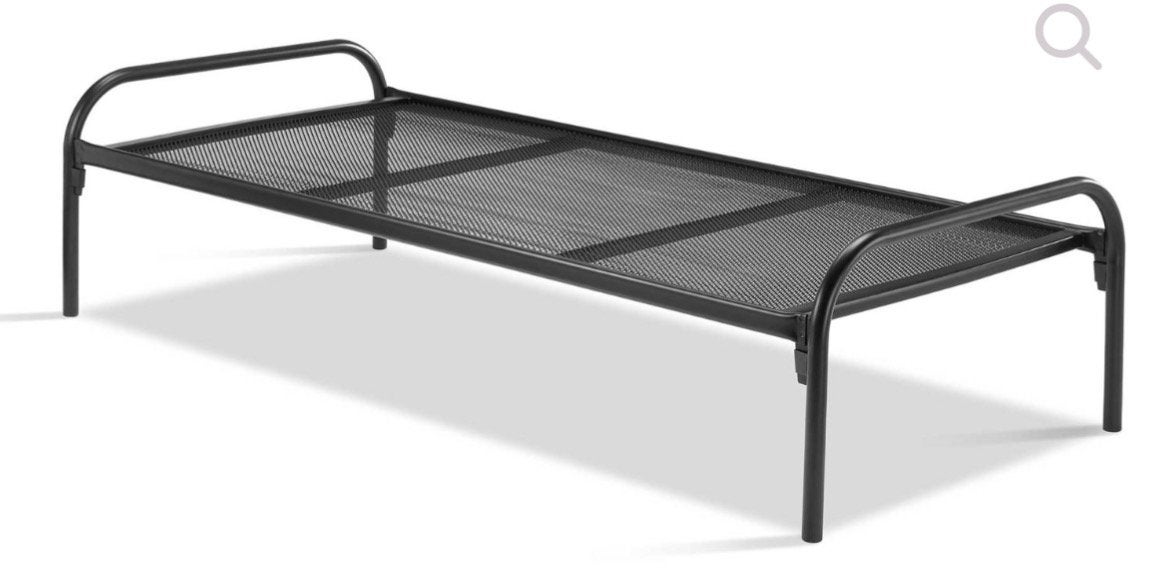 IJzeren bed met losse spiraalbodem zwart, Ophalen, Gebruikt, 90 cm, Eenpersoons