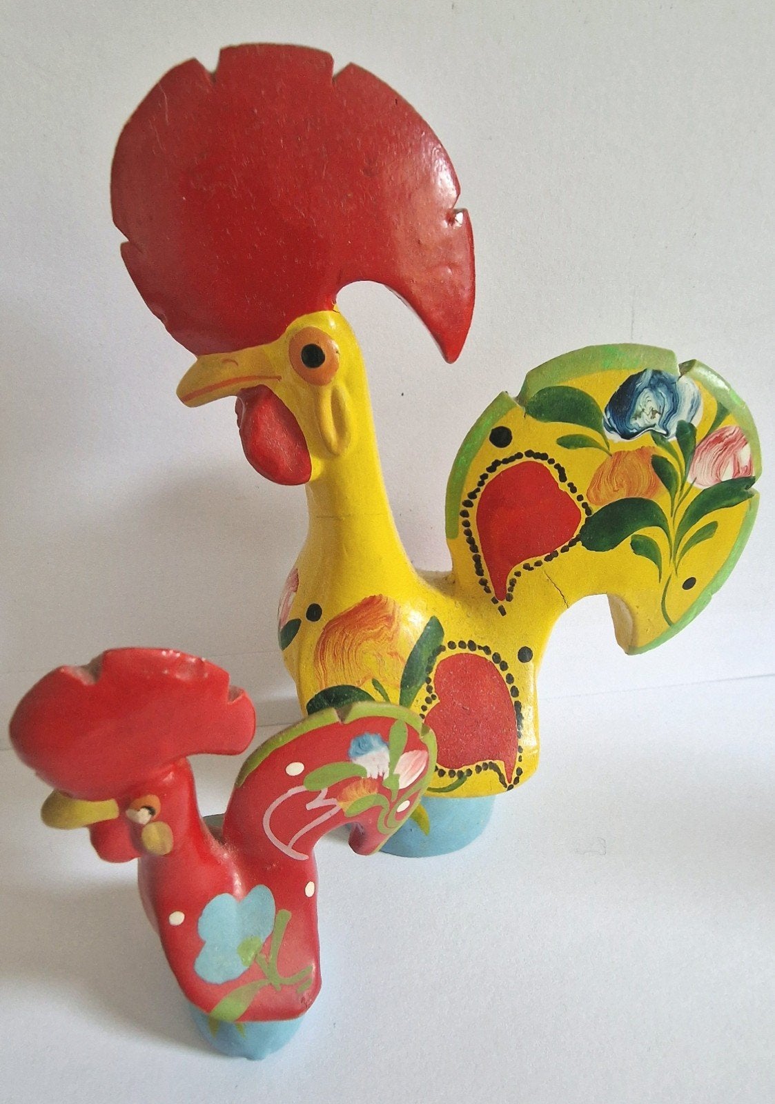 2 vintage hanen beeldjes, Verzamelen, Beelden en Beeldjes, Ophalen of Verzenden, Zo goed als nieuw, Dier