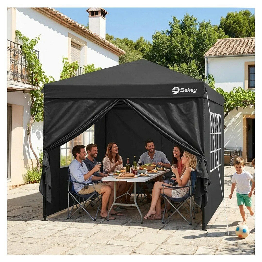 zwarte partytent met zijwanden 3x3 mtr, Tuin en Terras, Ophalen, Opvouwbaar, Minder dan 4 meter, Minder dan 5 meter