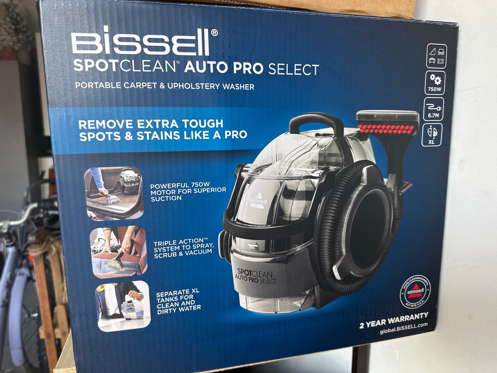 Bissell SpotClean Auto Pro Select - Draagbare Tapijtreiniger, Witgoed en Apparatuur, Inclusief accessoires, Ophalen of Verzenden