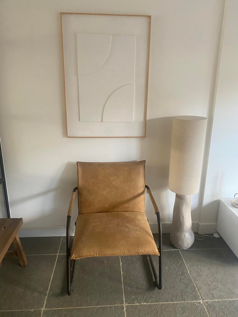 Fortuil fauteuil - Comfortabele stoel in industriële stijl, 75 tot 100 cm, Ophalen of Verzenden, Zo goed als nieuw, Metaal