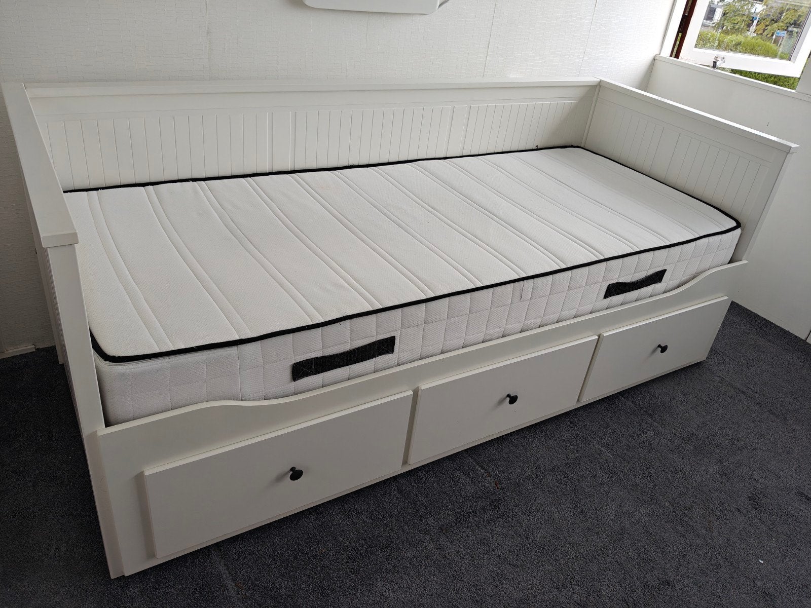 Hemnes bedbank 80x200cm, Ophalen, Gebruikt, Eenpersoons, Wit