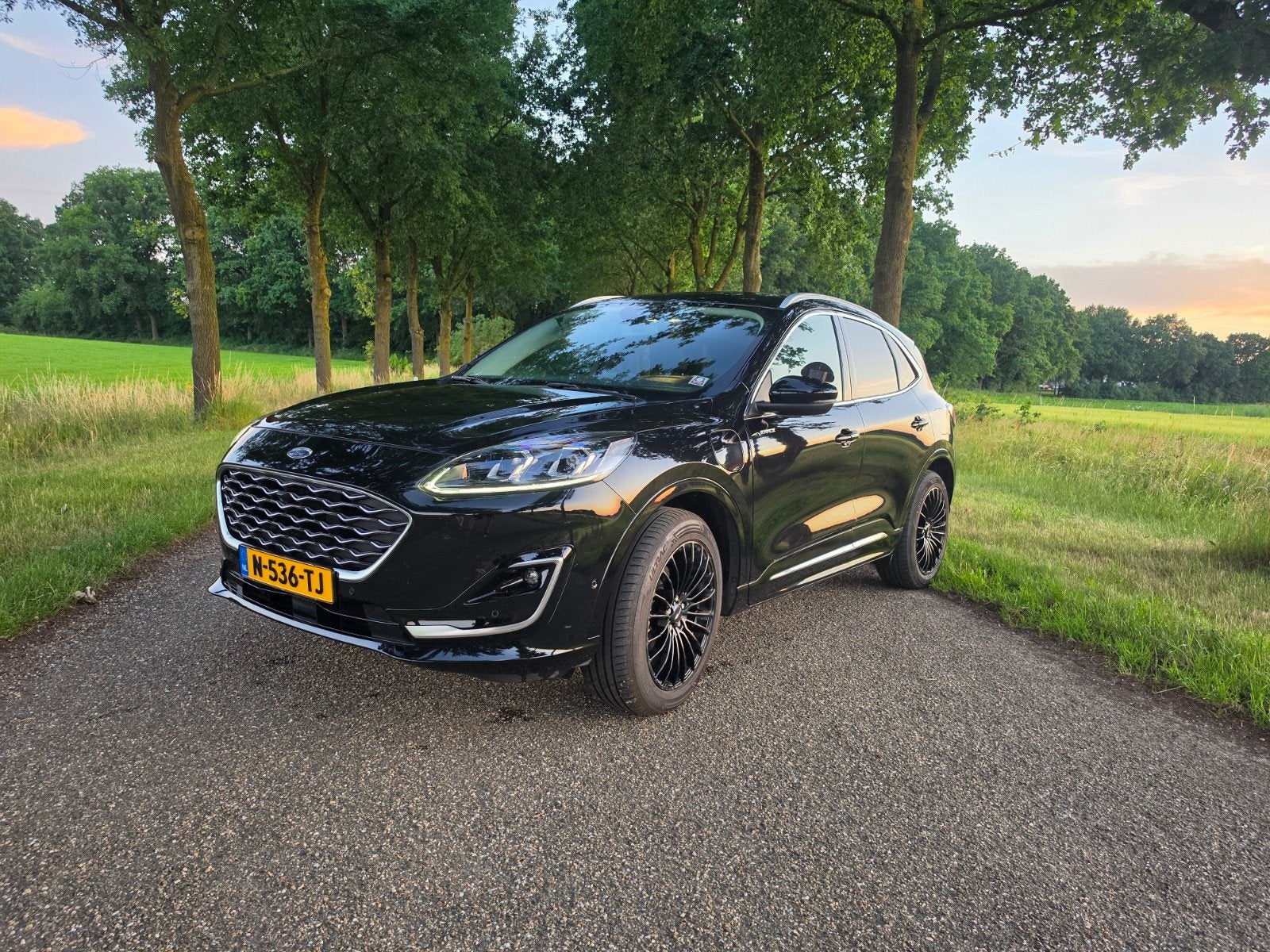 Ford Kuga Vignale 2.5 Phev Pano, Winterpack, Adaptive cruise, Auto's, Zwart, Zwart, 152 pk, Hybride Elektrisch/Benzine