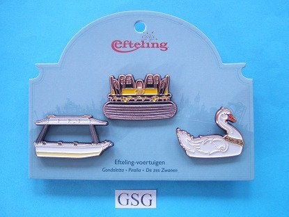 Voertuigen nr. EPP449-01 t/m EPP451-01, Verzamelen, Efteling, Ophalen, Nieuw, Button of Speldje