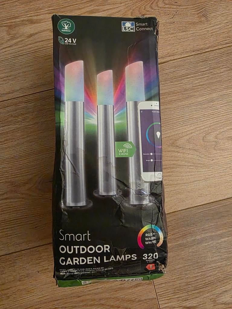 LSC Smart Connect Buiten Tuinlampen RGB+Warm Wit (3 stuks), Ophalen, Nieuw, Vloerlamp, Led