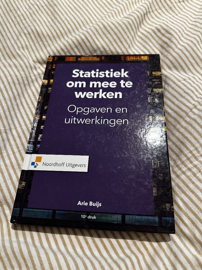 Statistiek om mee te werken (opgaven en uitwerkingen), Ophalen of Verzenden, Beta, Nieuw, HBO