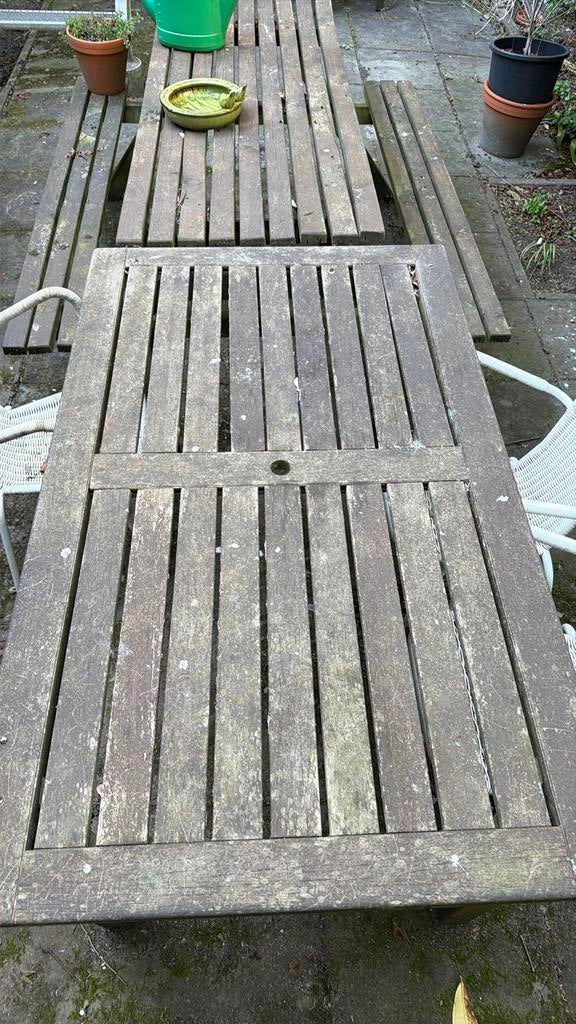 Tuintafel hardhout, Tuin en Terras, Tuintafels, Ophalen, Gebruikt, Rechthoekig, Hout