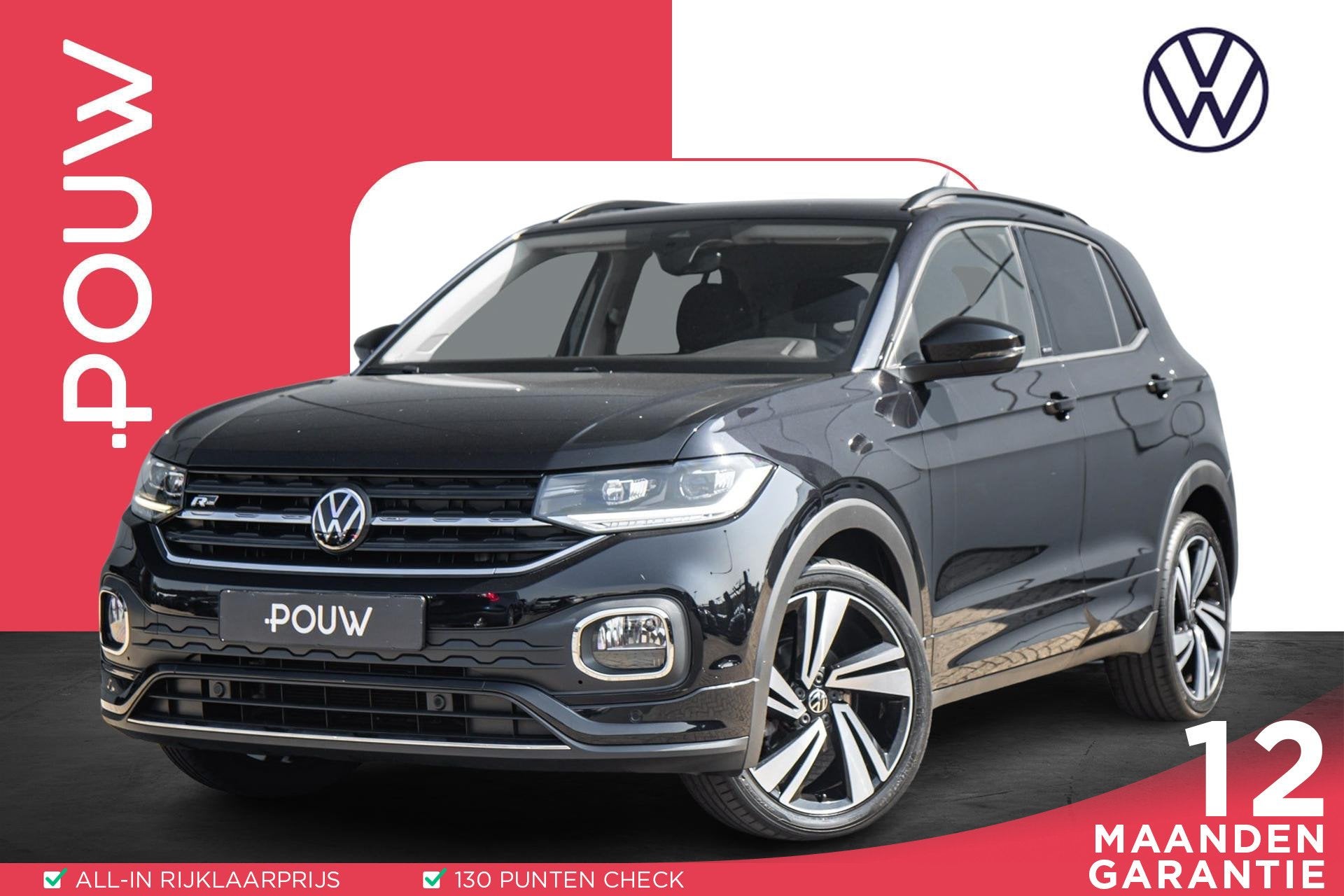 Volkswagen T-Cross 1.0 TSI 110pk DSG R-Line | 18" Velgen | C, Auto's, 12 maanden, T-Cross, Gebruikt, Zwart