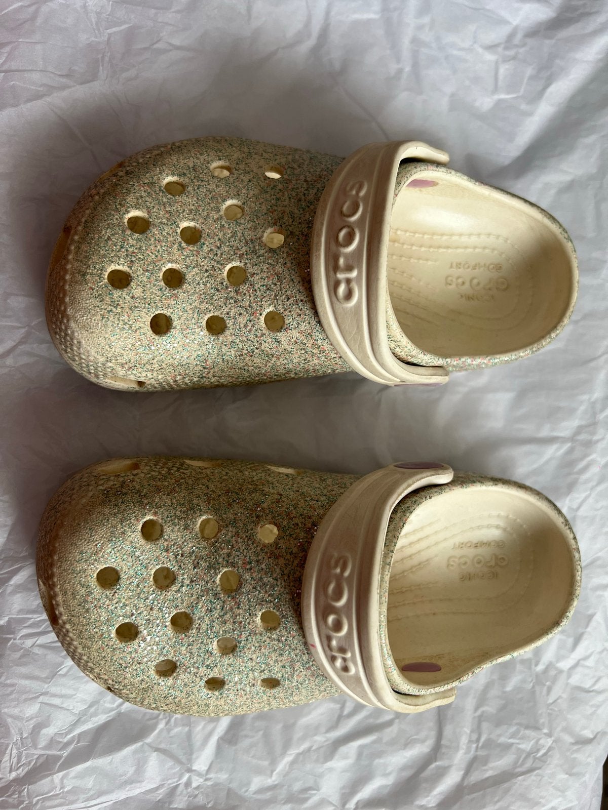 Crocs glitter sandalen maat 27-28, Kinderen en Baby's, Kinderkleding | Schoenen en Sokken, Ophalen of Verzenden, Gebruikt, Jongen of Meisje