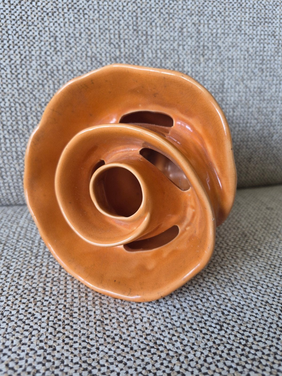 'Des Pots', Roos-bloempot/vaas, Aardewerk of Porselein, Oranje, Ophalen of Verzenden, Zo goed als nieuw