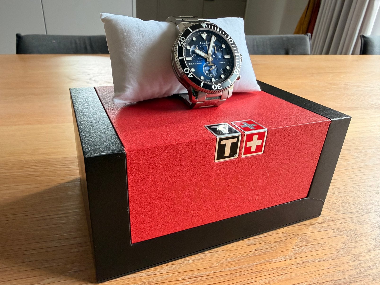 Tissot Seastar 1000 Chronograph, Ophalen of Verzenden, Zo goed als nieuw, Staal, Overige merken