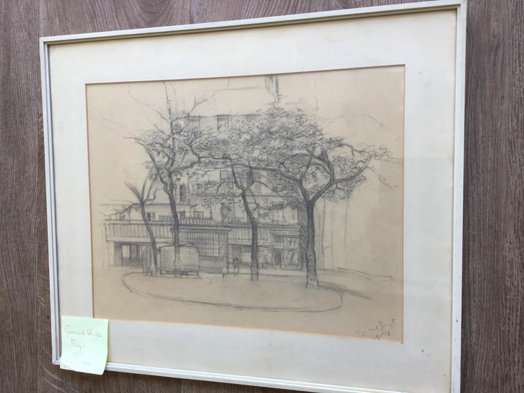 Gerard Sluyter, Parijs, 1951, potloodtekening, Antiek en Kunst, Ophalen of Verzenden