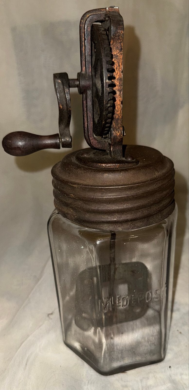 Vintage Keuken Mixer - Handbediende Glazen Karn, Ophalen of Verzenden