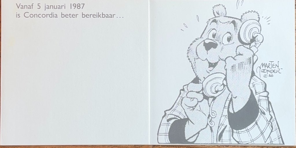 Vanaf 5 januari 1987 is Concordia beter bereikbaar, Ophalen of Verzenden, Olivier B, Bommel en Tom Poes, Nieuw, Gebruiksvoorwerp