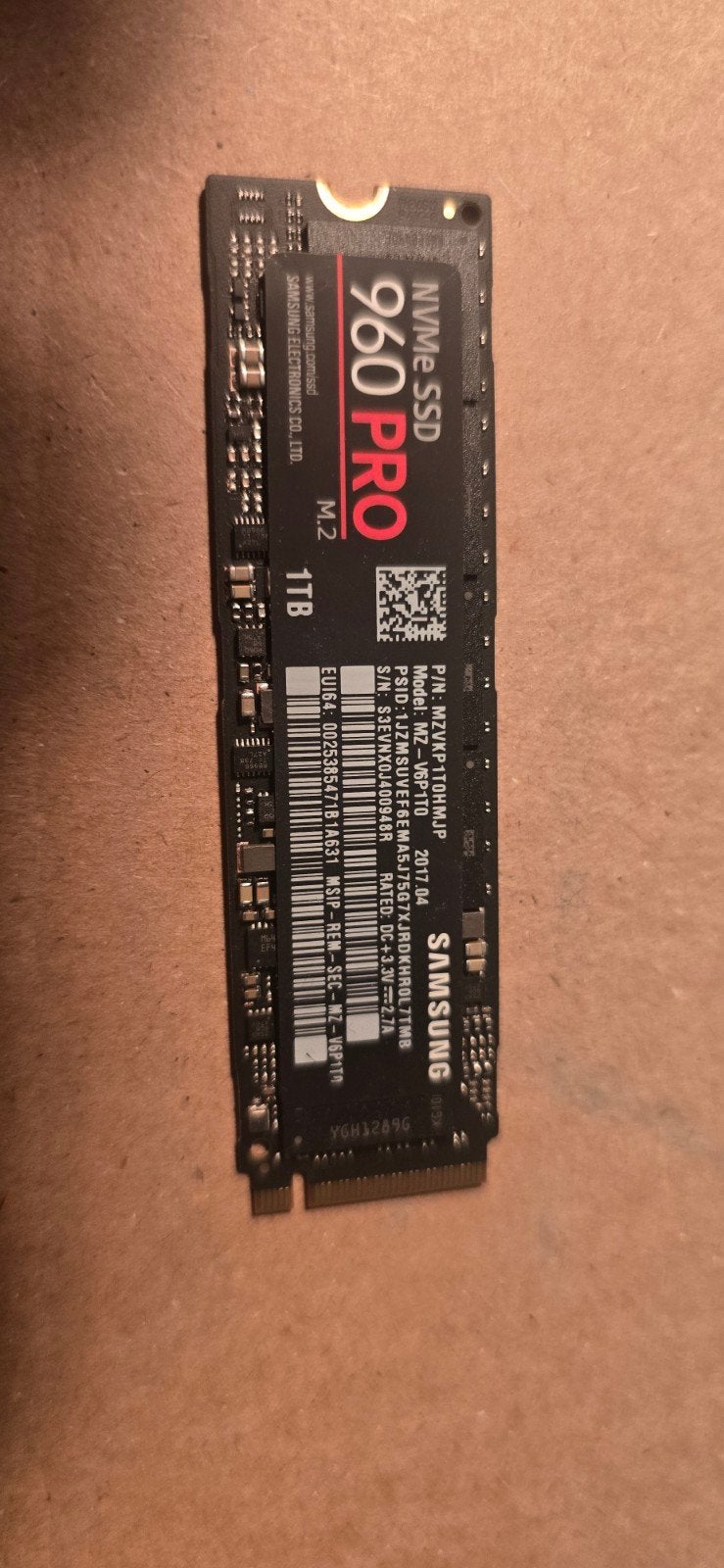 Samsung 960 PRO NVMe SSD 1TB M.2 - 96% gezondheid, Computers en Software, Harde schijven, Ophalen of Verzenden