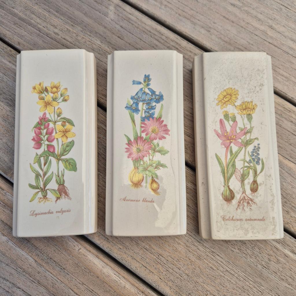 Set van 3 Retro Vintage radiator bakjes Botanische Print, Ophalen of Verzenden