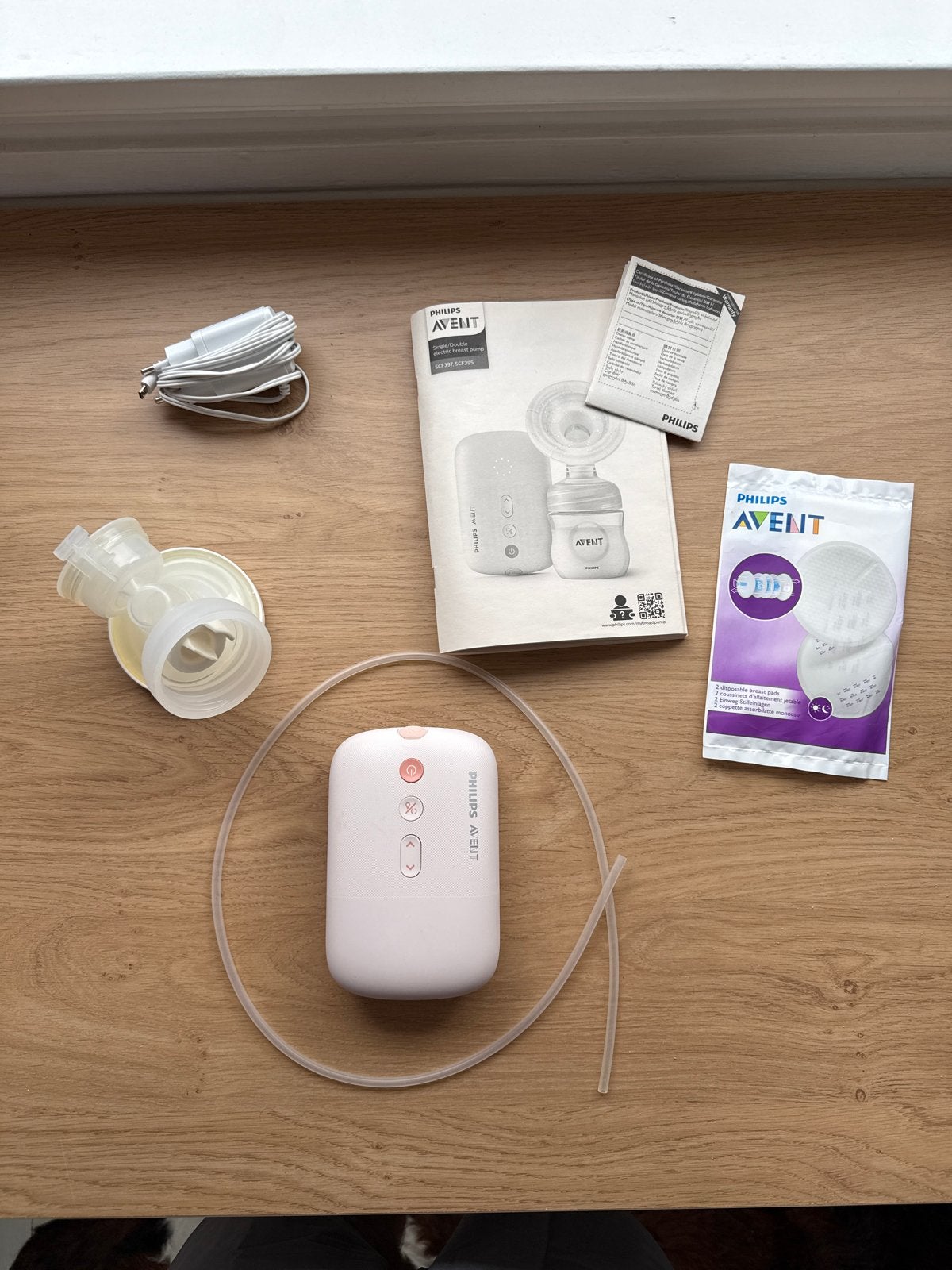 Philips Avent Borstkolf met extra's - Zo goed als nieuw, Borstkolf, Zo goed als nieuw, Inclusief flessen, Philips Avent