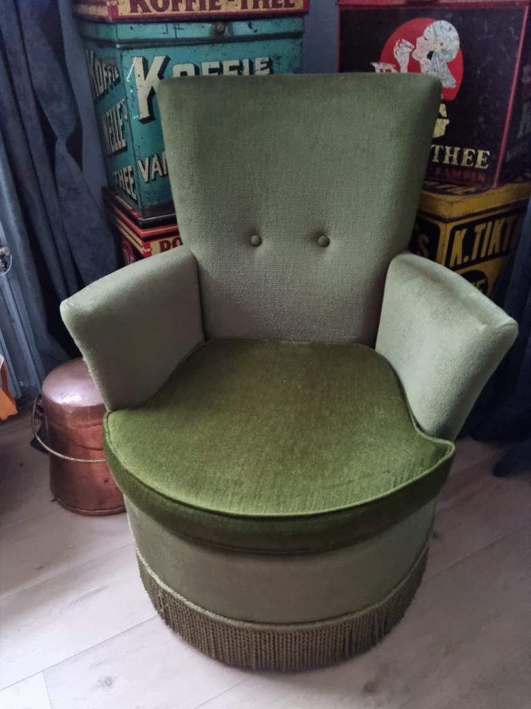 Waanzinnige bijzondere stoel ! Groen collector item vintage, Ophalen