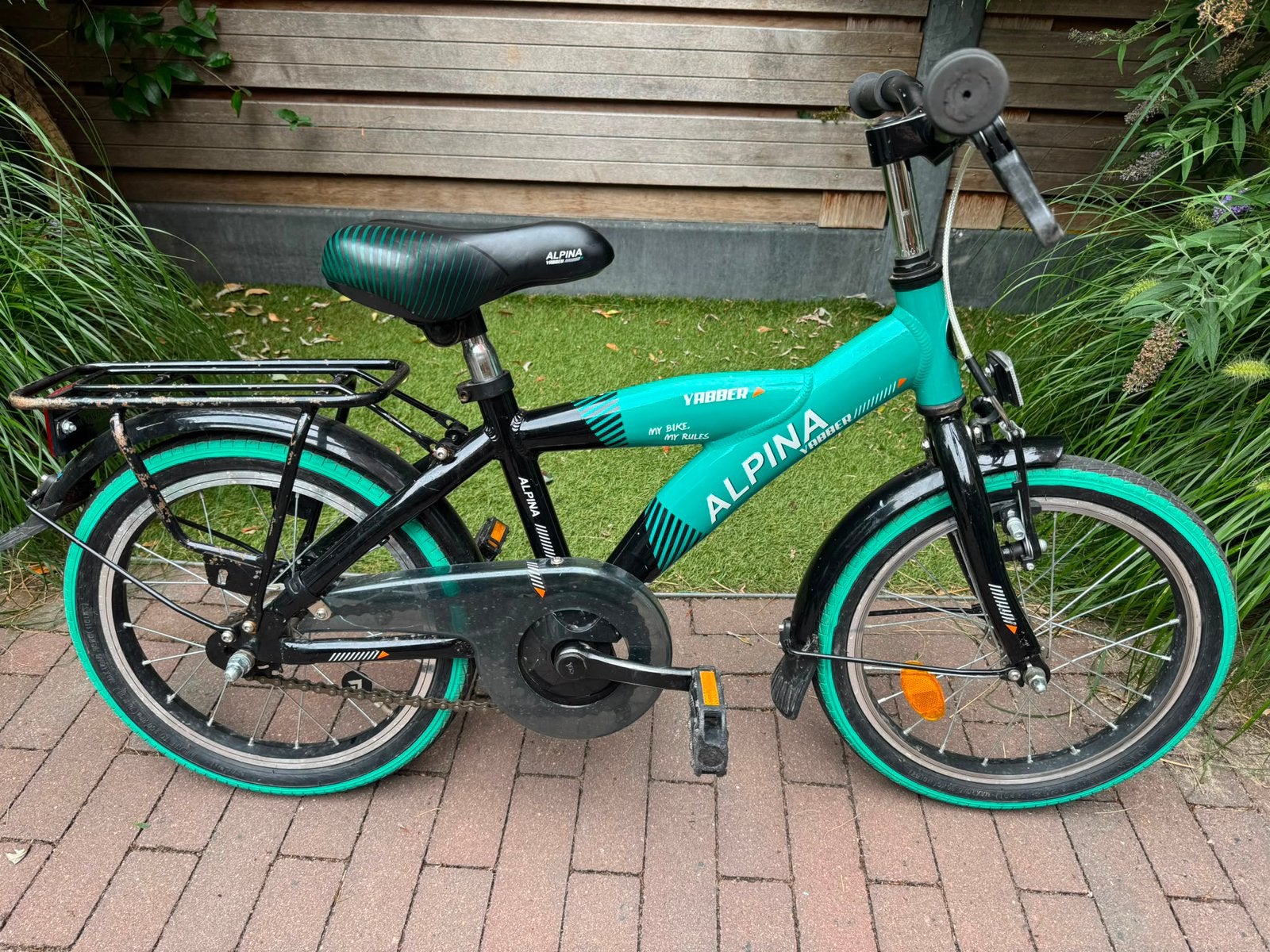 Yabber Alpina kinderfiets 16 inch, Fietsen en Brommers, Fietsen | Jongens, Ophalen, Terugtraprem, Gebruikt, Handrem