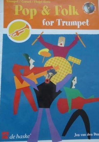 easy-intermediate trompet: Pop &Folk for Trumpet +cd-leuk, Gebruikt, Overige genres, Ophalen of Verzenden, Artiest of Componist