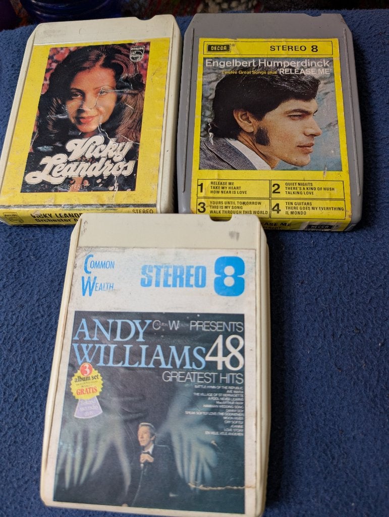 8 track banden 3 stuks o.a. Vicky leandros, Ophalen of Verzenden, Overige merken