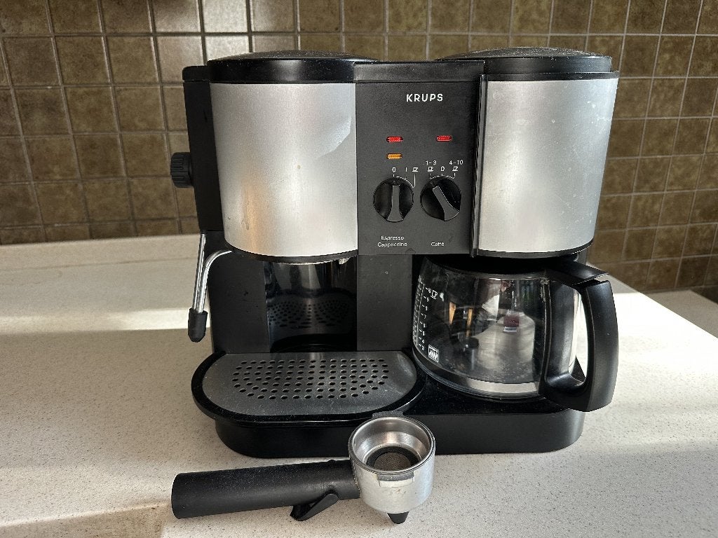 Krups CafePresso Crematic espresso en koffiezetapparaat, Ophalen, Gebruikt, Gemalen koffie, Afneembaar waterreservoir